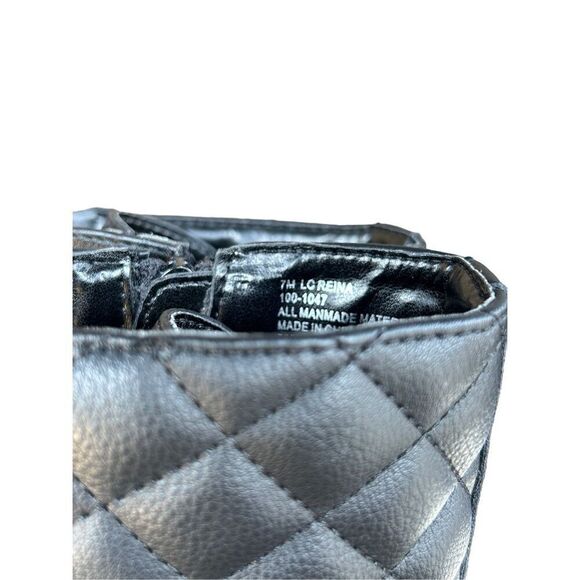 Liz Claiborne Reina Black Combat Biker Moto Quilted Ankle Boots Sz 7 - Picture 5 of 7